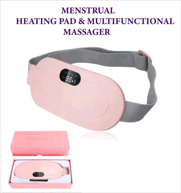 Portable Menstrual Heating Pad Belt for Women �Electric Period Pain Relief Massager with 3 Heat Levels & 4 Massage Modes - With Box
