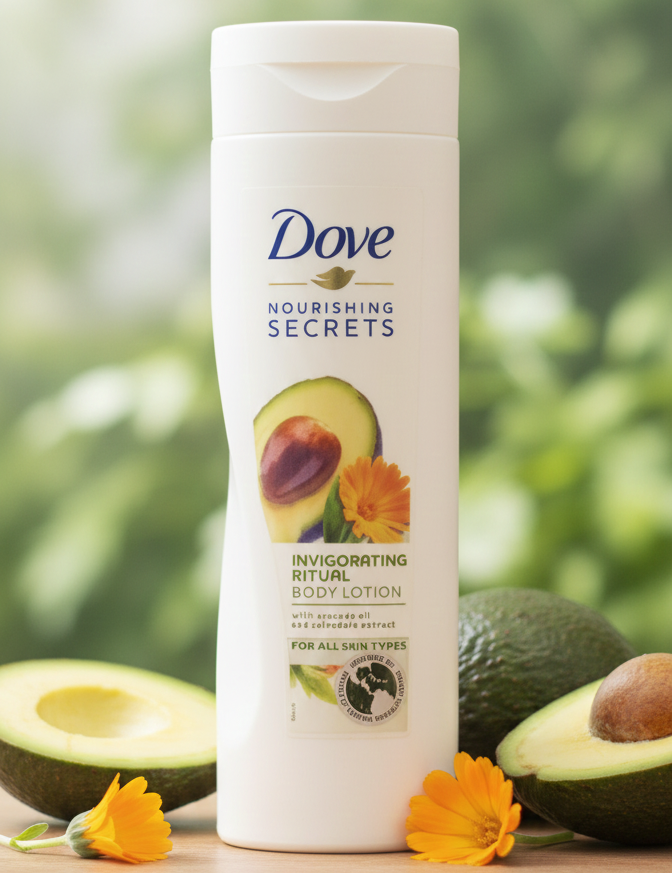 Dove Nourishing Secrets Invigorating Ritual Body Lotion with Avocado Oil and Calendula Extract: A Deeply Hydrating and Revitalizing Skin Care Essential
