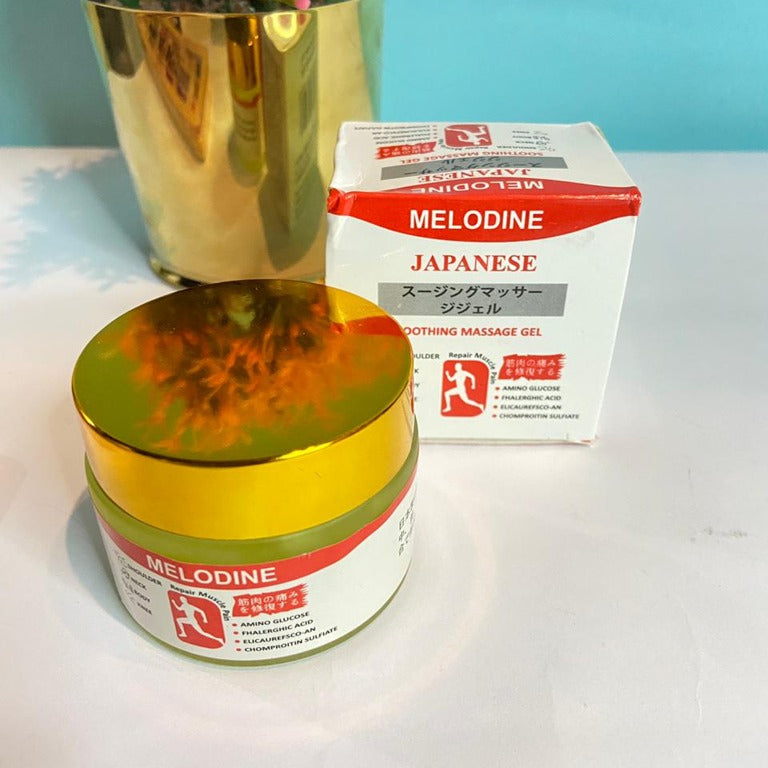 MELODINE Japanese Soothing Massage Gel | Fast-Absorbing Herbal Pain Relief Cream for Shoulder, Neck, Back & Knee