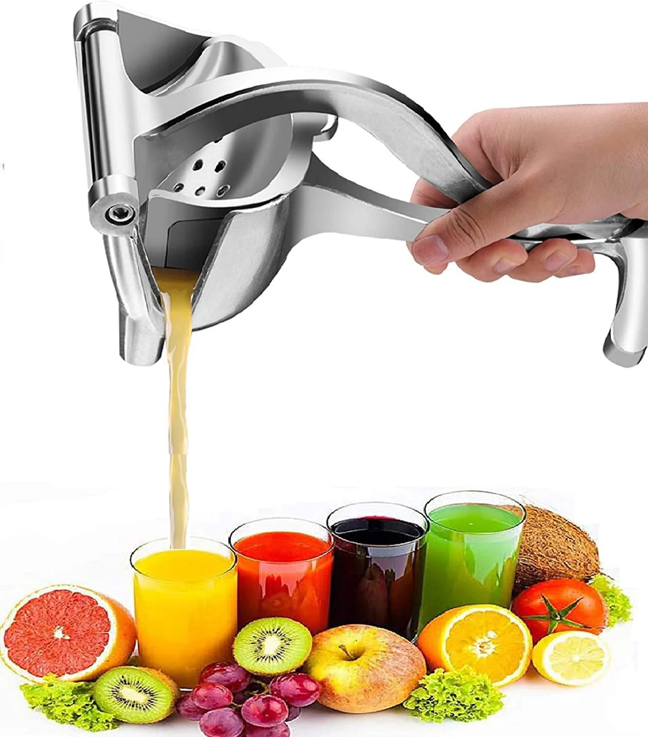 Stainless Steel Lemon & Orange Clip Handheld Fruit Juicer �Durable Manual Portable Citrus Squeezer for Kitchen & Baby Fruit Juice