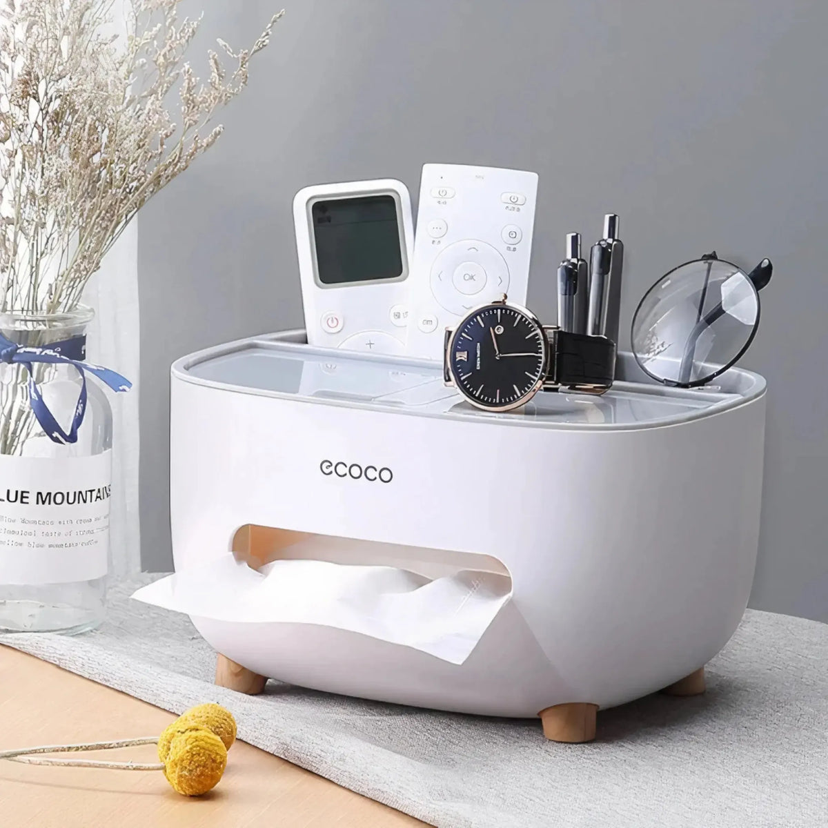 Ecoco Tissue Box With Multifunctional Storage Drawer – photo 3