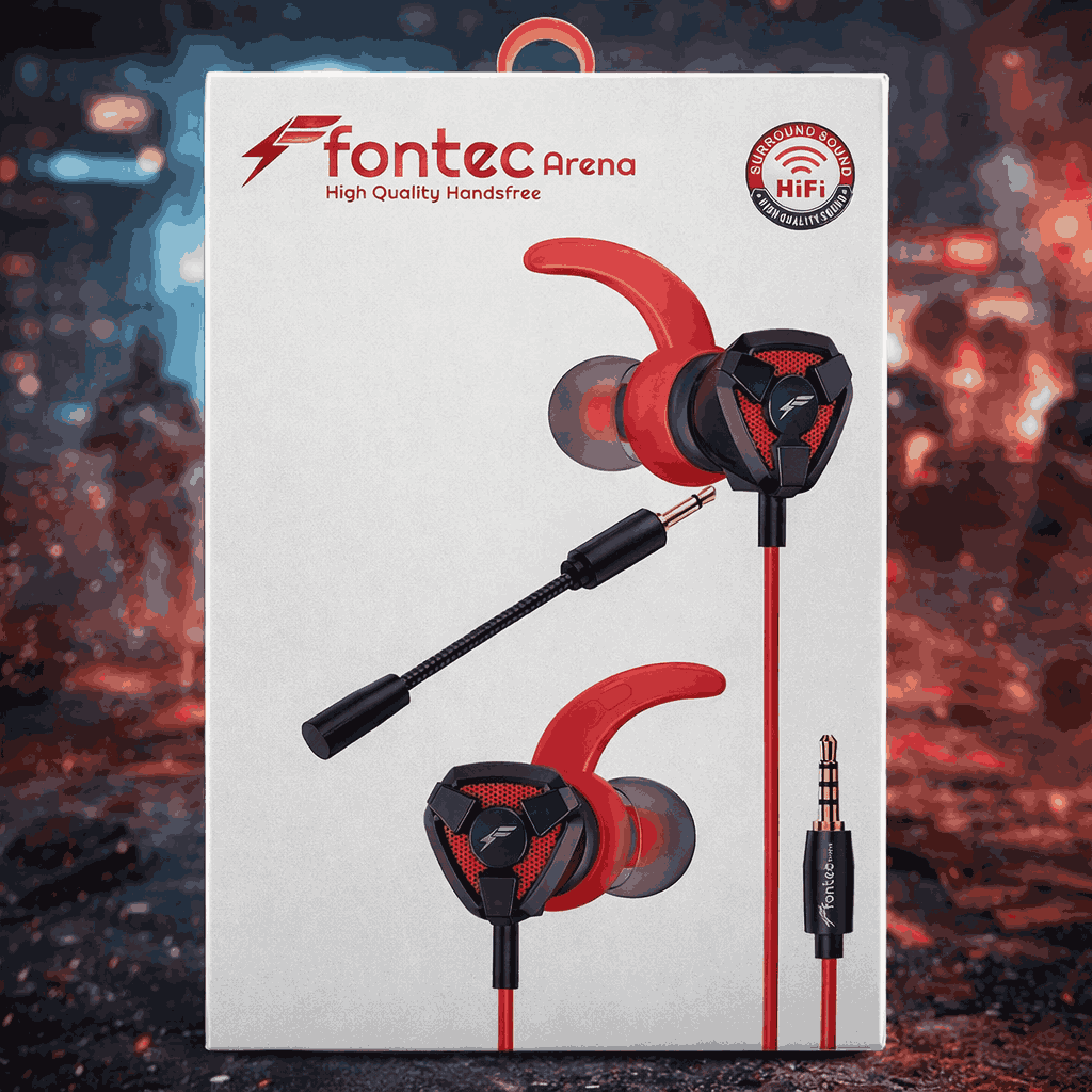 Fontec Arena Gaming Earphones with Detachable Mic �3.5mm HiFi Stereo Surround Handsfree for Mobile, PC & Console - Random Color