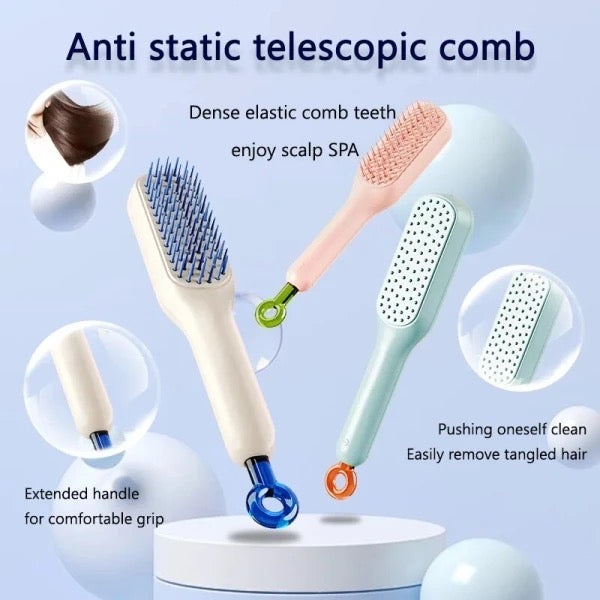 Magic Retractable Comb Self Cleaning Hair Brush – photo 3