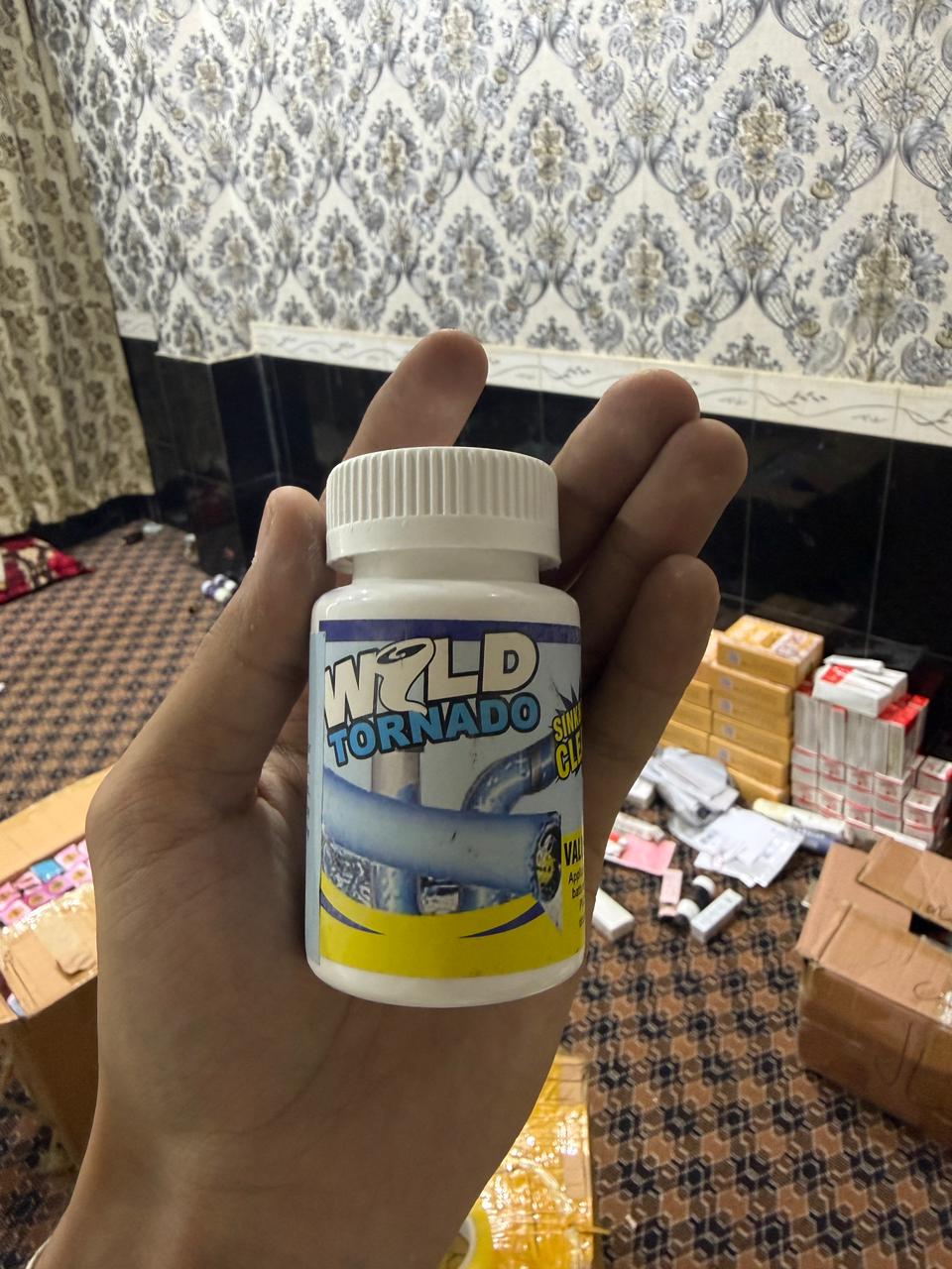 Wild Tornado Powerful Sink & Drain Cleaner �High-Efficiency Clog Remover Powder for Kitchen, Bathroom, and Pipes