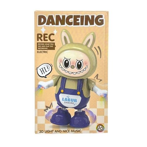Doll Battery Operated Dancing labubu Toy with Light and Sound LABUBU Talking and Speech Repeatin