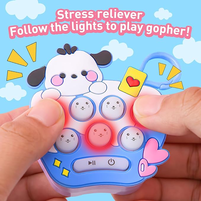 Mini Quick Push Electronic Fidget Toy �2-in-1 Handheld Memory Game & Keychain Charm for Kids and Adults