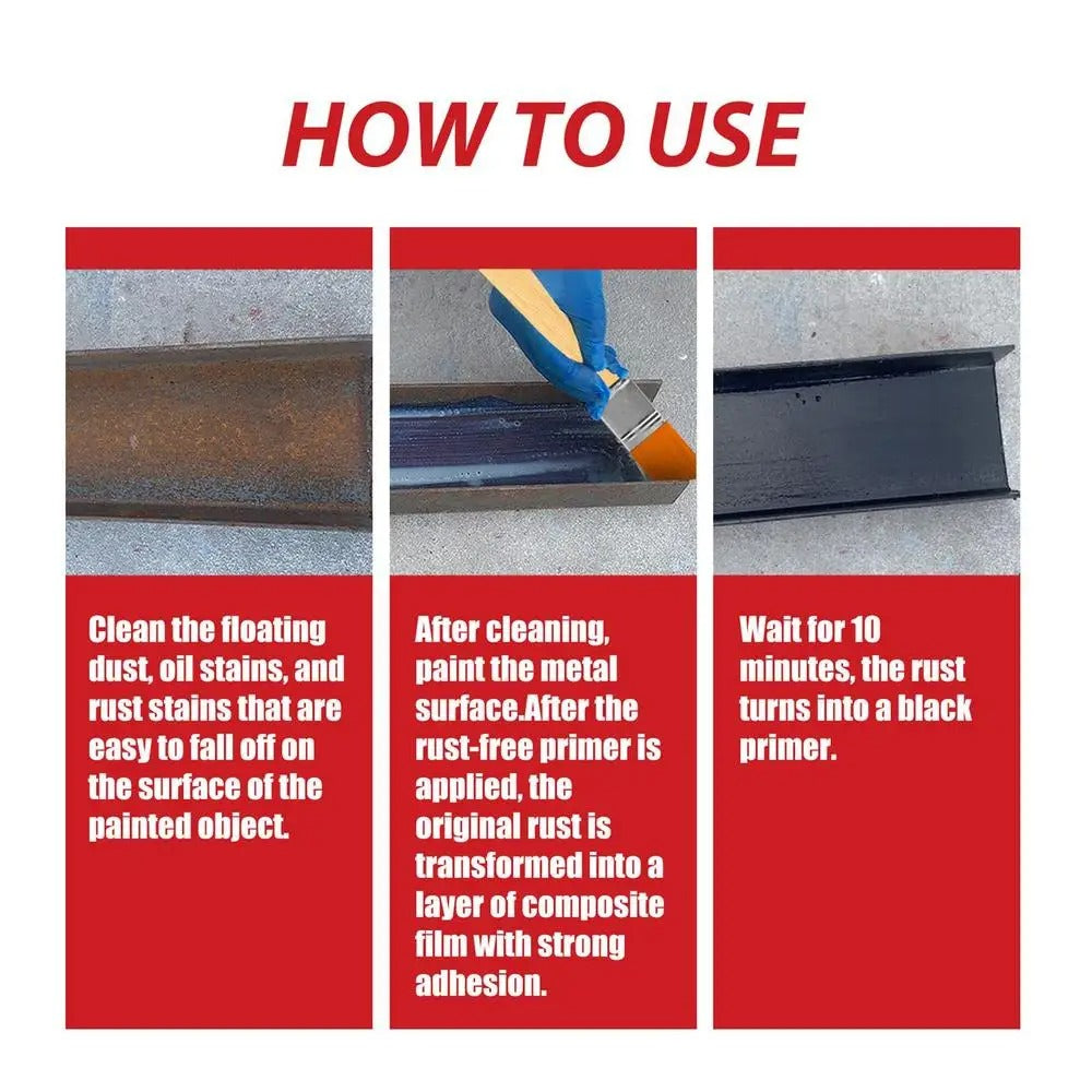 Rust Paint Metallic Paint Anti Rust Protection Coating For Removing Rust From Metal - Random Color (With Brush 300gm)