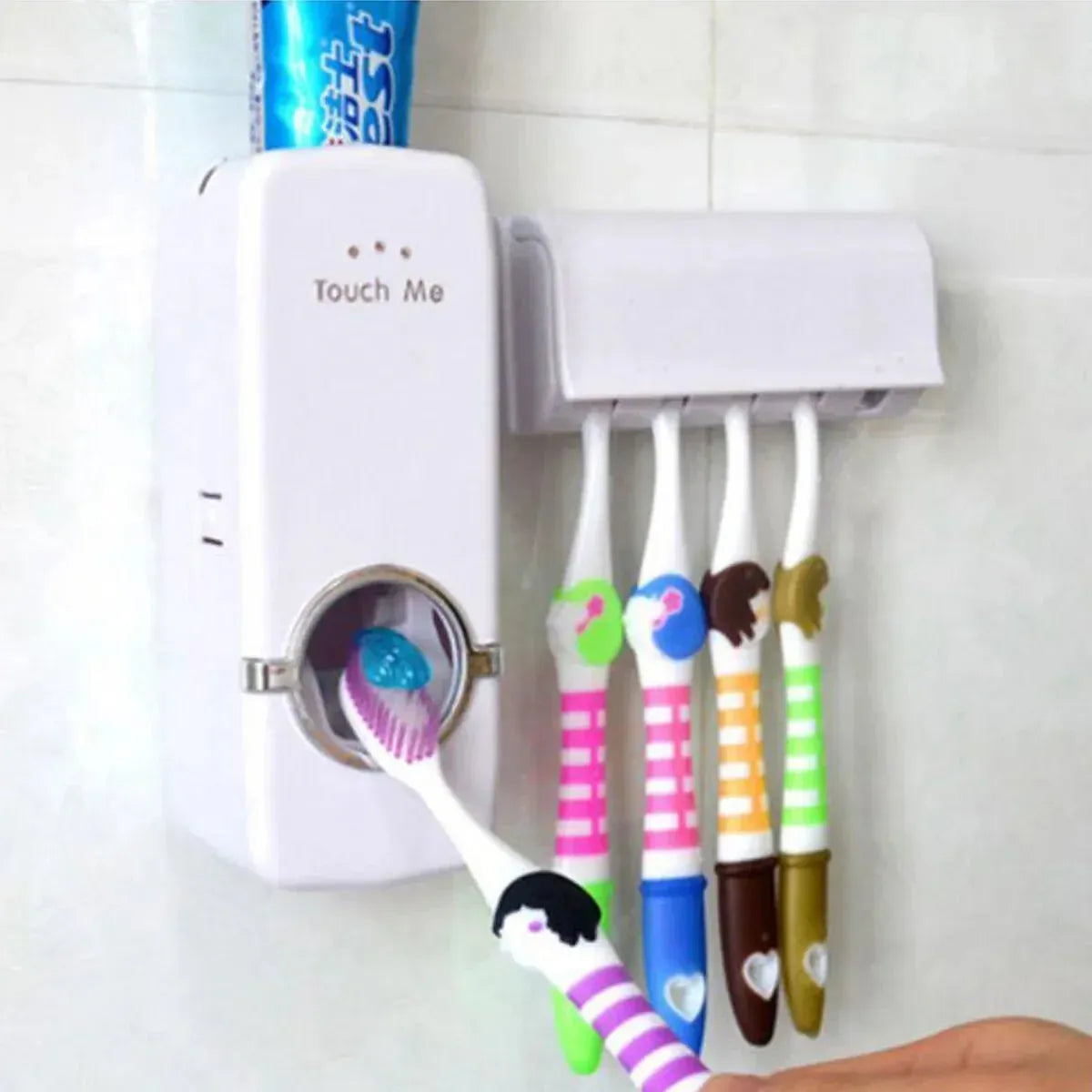 Automatic Toothpaste Dispenser With Toothbrush Holder Wall – photo 3