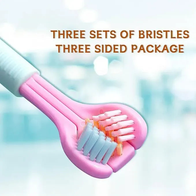 Three-Sided Ultra Soft Bristle Toothbrush �Gentle Oral Care Safety Teeth Cleaning Brush | Pack of 2