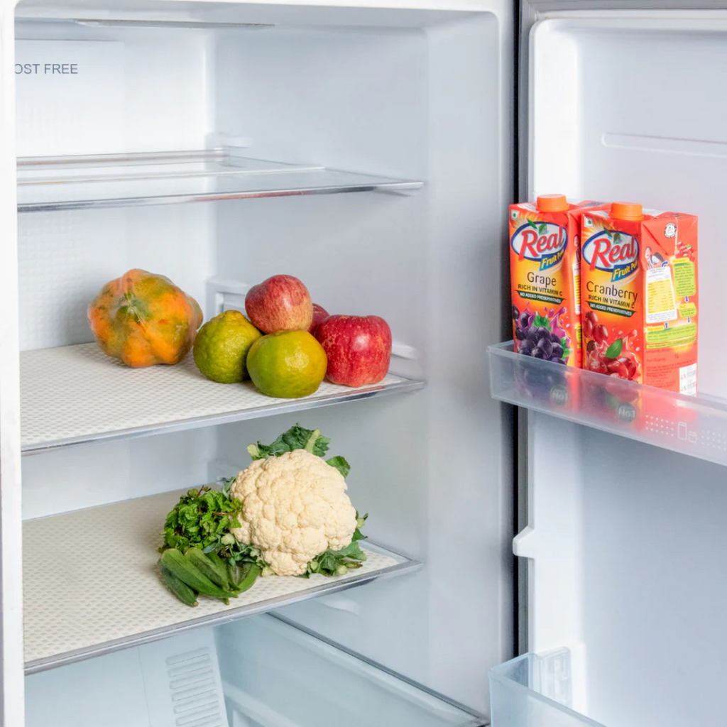 PVC Refrigerator Shelf Liner (45x150cm) - Plain Check Anti-Slip Fridge Drawer Mat