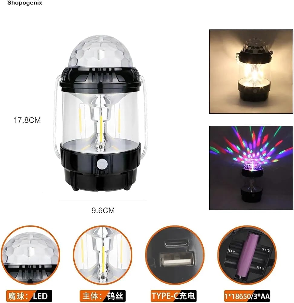 2-in-1 Rechargeable RGB LED Stage Light &