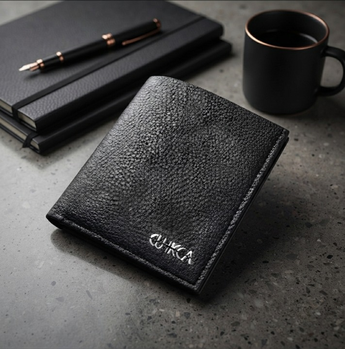 Black Cuikca Textured Leather Bifold Wallet – photo 2