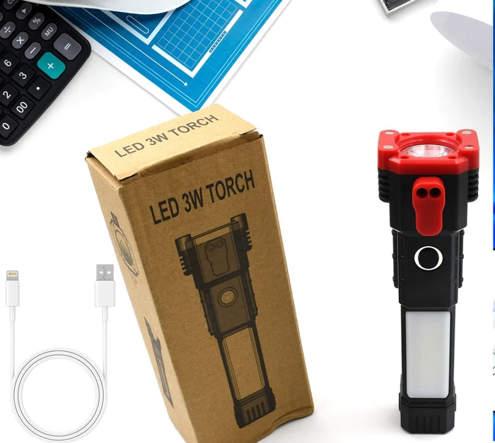 Versatile High-Power LED Flashlight: Rechargeable and Multifunctional for Your Lighting Needs