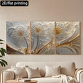 Luxury 3-Piece Floral Wall Frame Set �Gold & Pearl Dandelion Art on Textured Background 8 X 11