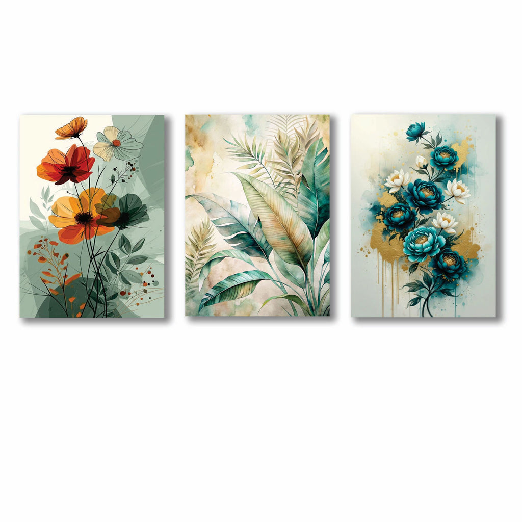 Set of 3 Premium Wall Art Photo Tiles �Modern Home Decor Sets
