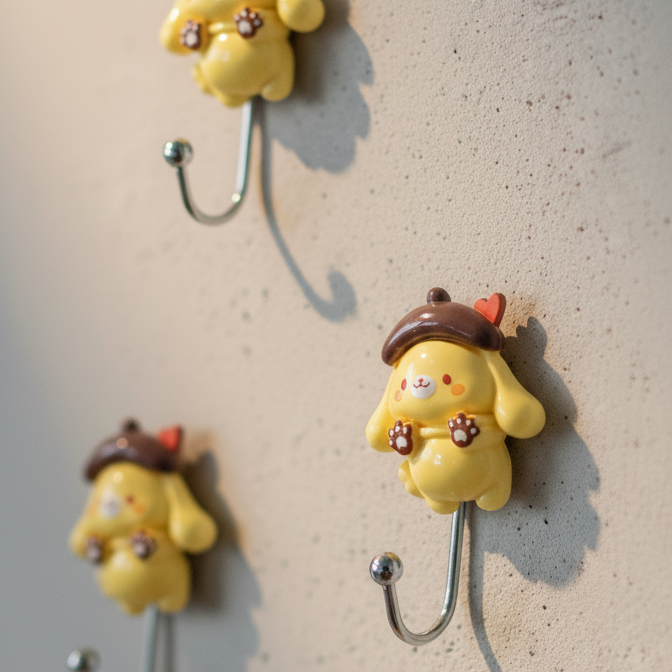 Sanrio Wall Hook �Cute & Durable Cartoon Wall Hanger for Keys, Bags, Towels & Accessories | Strong Adhesive, Space-Saving & Decorative Home Organizer