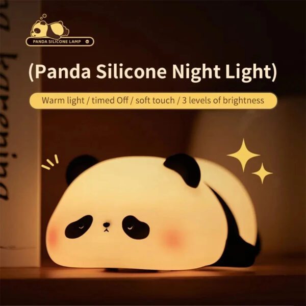 Cute Panda Silicone Night Light �Soft Touch LED Lamp for Kids Bedroom