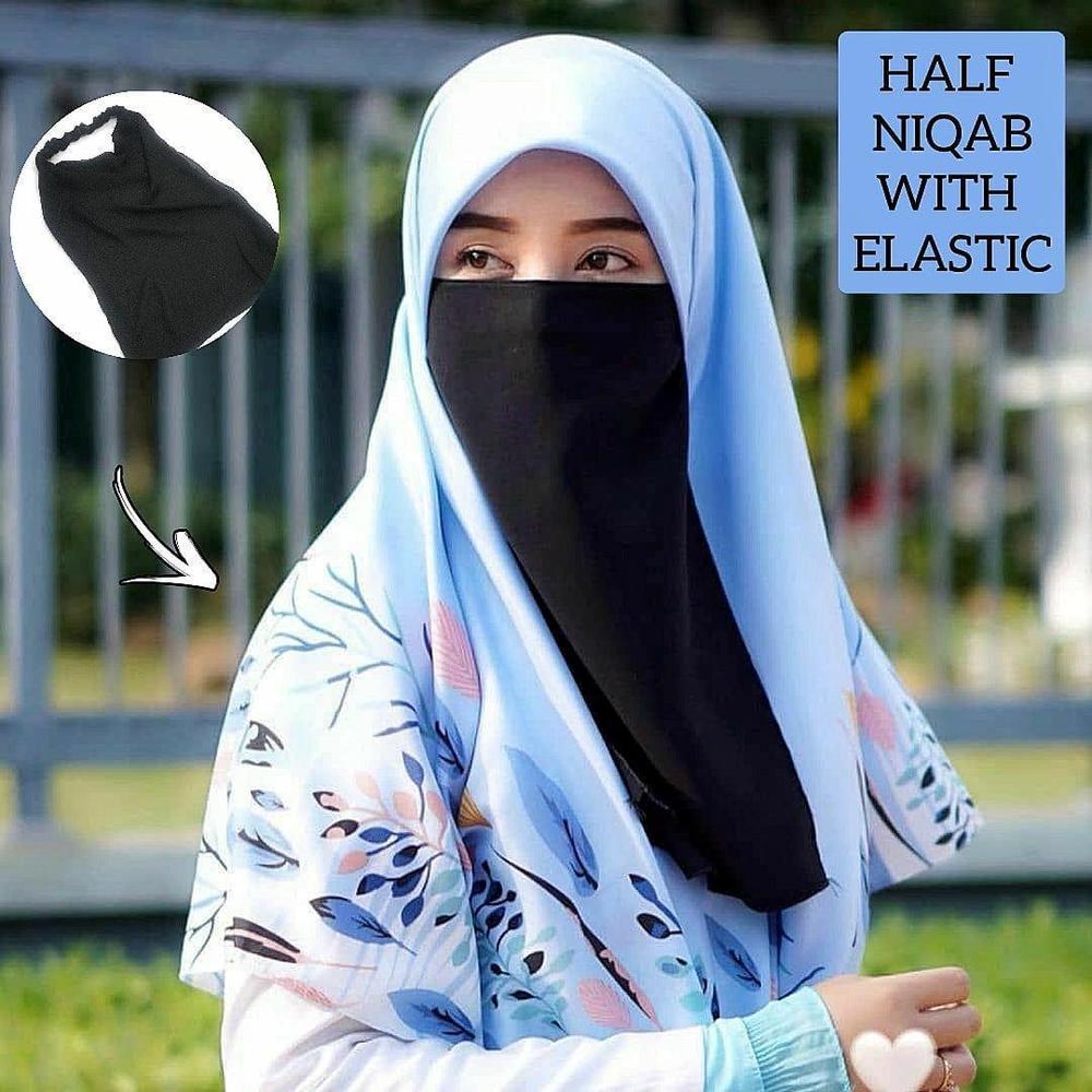 Women? Naqab with Elastic Patti �Formal Chiffon Niqab Soft Lightweight Face Cover