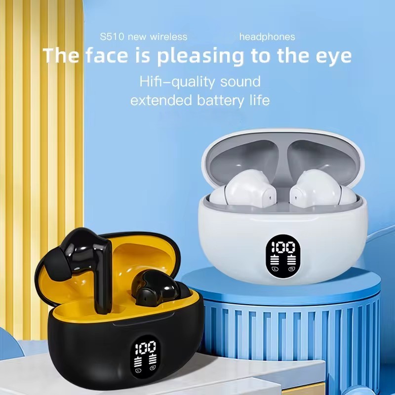 Professional Display Stereo 895B Wireless Bluetooth Earbuds With Mic LED Display Type C Fast Charging For Android IPhone (Random Color)