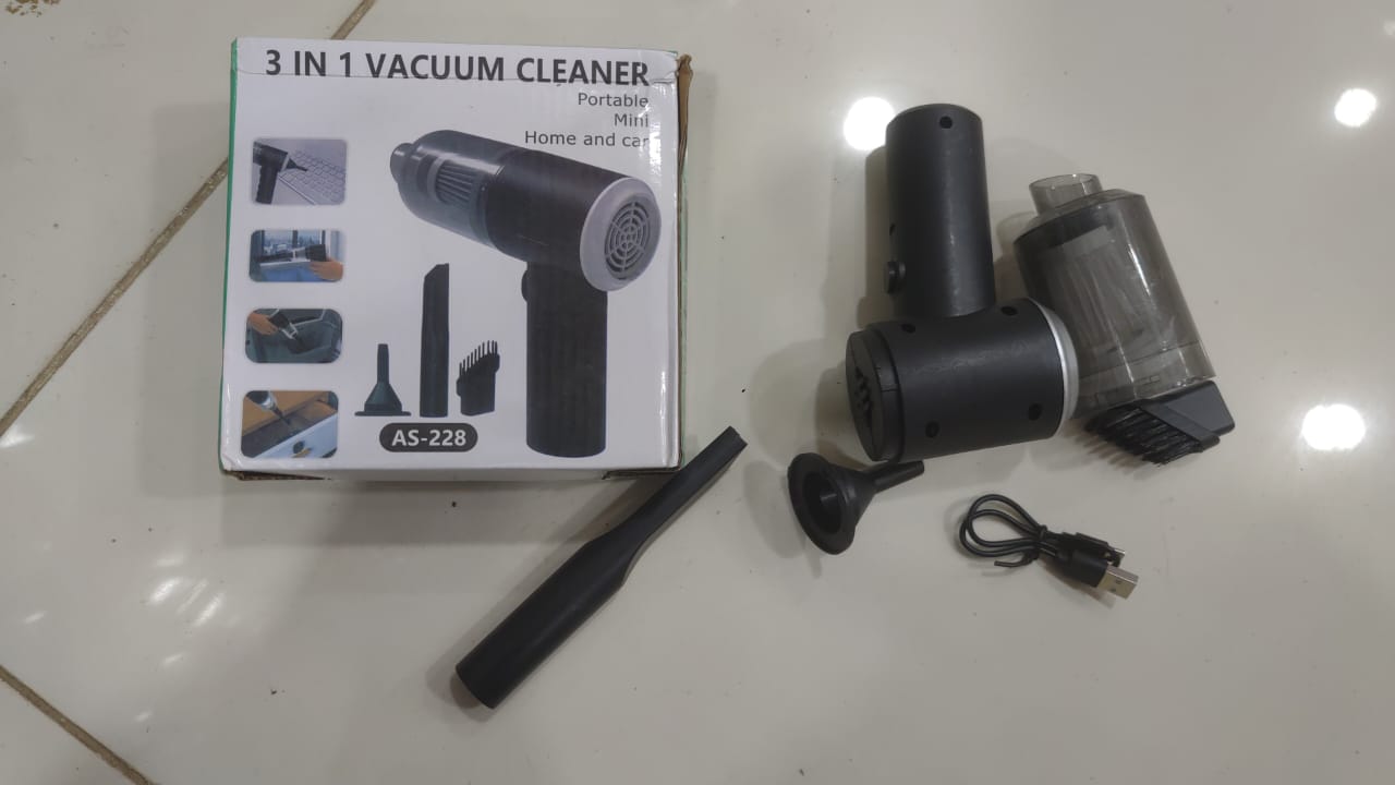 3 In 1 Portable Vacuum Cleaner Wireless Hand-held Cleaning For Car Home (As 228)