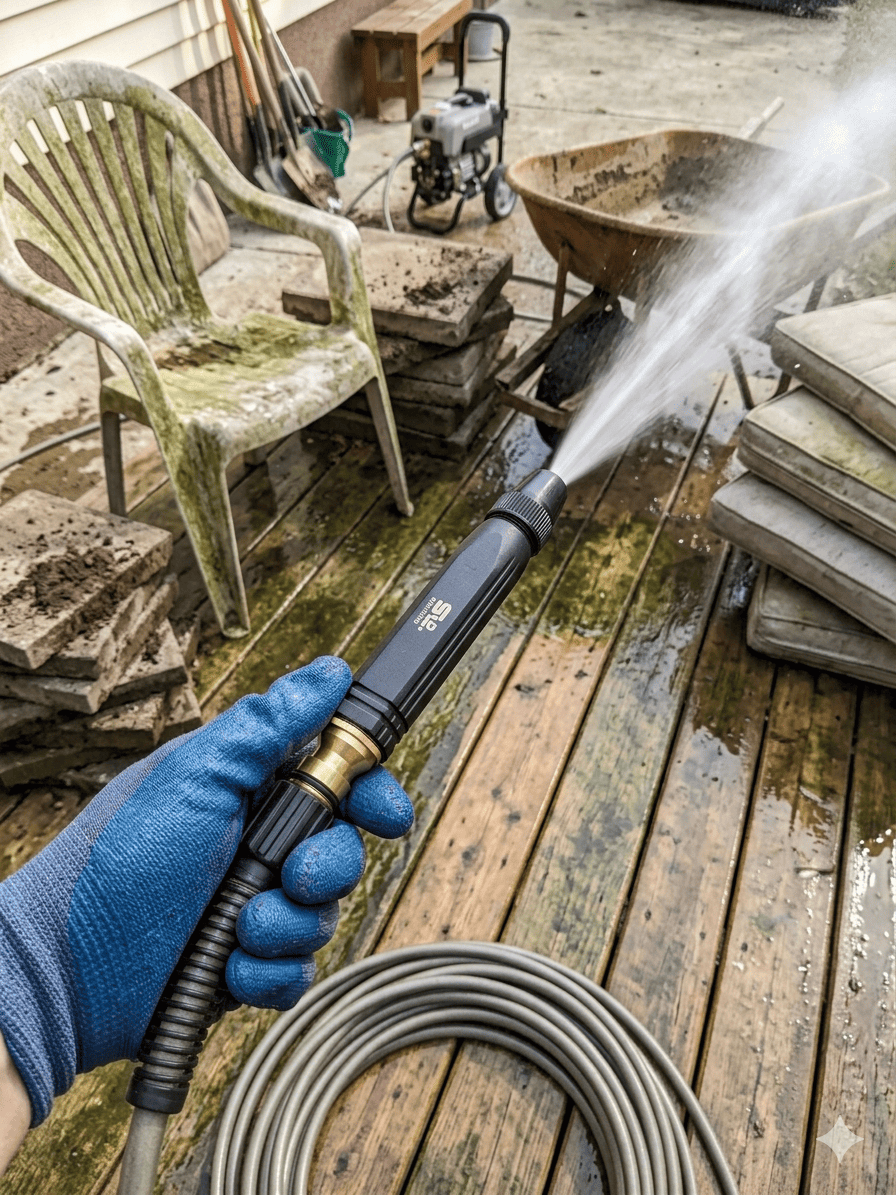High Pressure SS Material Plastic Adjustable Nozzle – photo 1