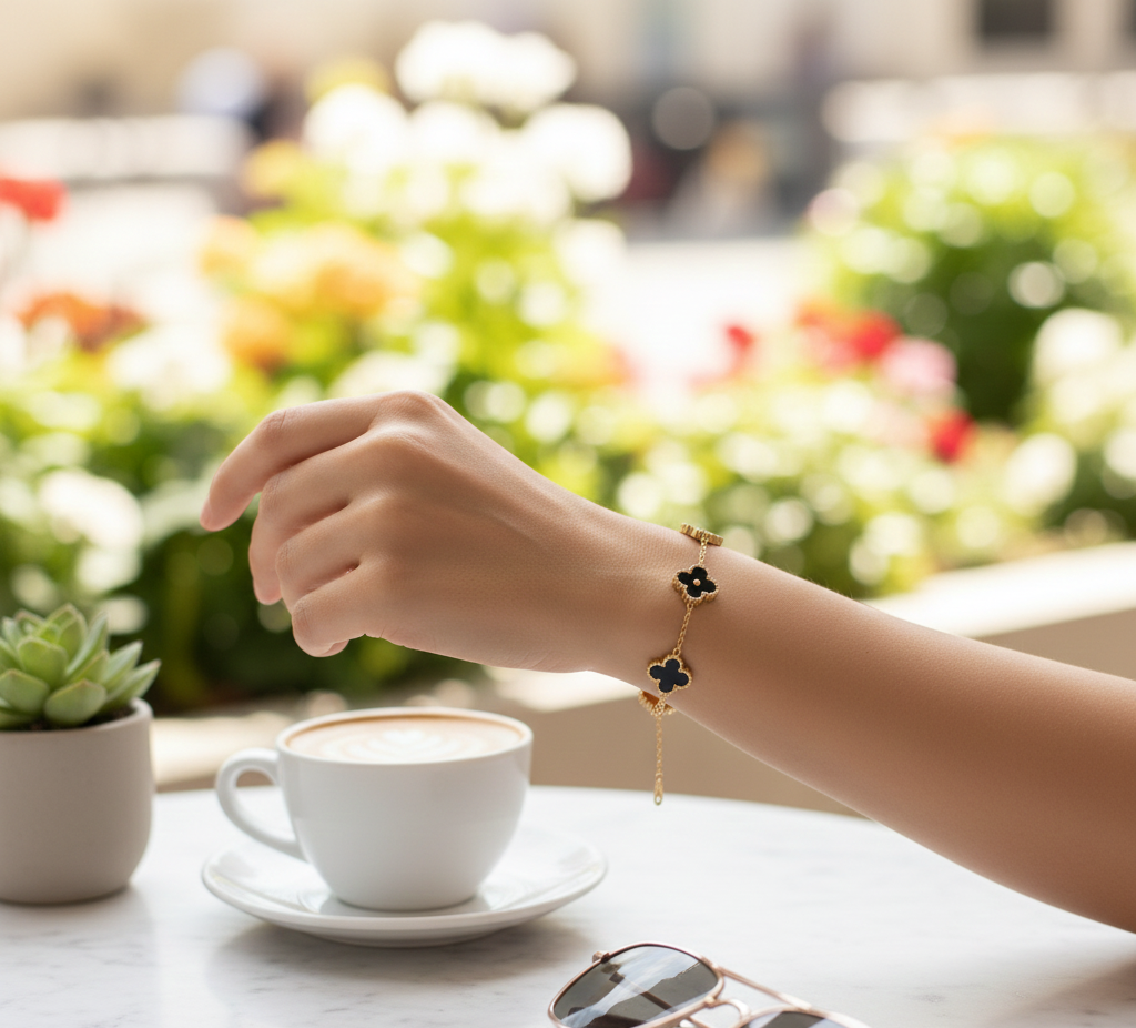 QXT-134 Clover 2-in-1 Bracelet �Stainless Steel | Versatile & Stylish Accessory