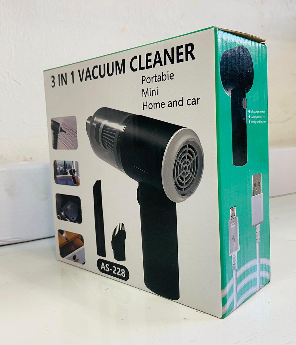 3 in 1 AS- 228 Mini USB Rechargeable Vacuum Cleaner, Vacuum For Car �Vacuum For Home �Duster