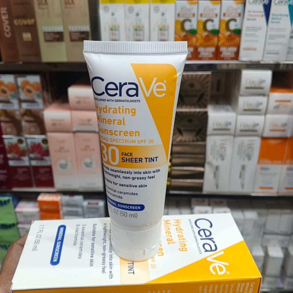 CeraVe Hydrating Mineral Sunscreen SPF 50 | Broad Spectrum UV Protection with Hyaluronic Acid & Ceramides �50ml