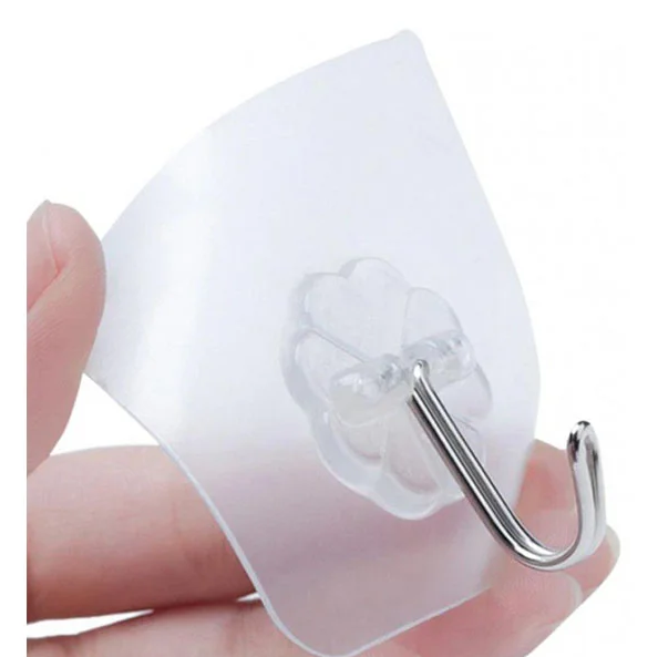 Transparent Strong Self Adhesive Door Wall Hooks For Hanging Kitchen Bathroom Accessories 10 Pcs