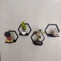 Hexagon Shape 3D Wooden Wall Shelf – photo 1