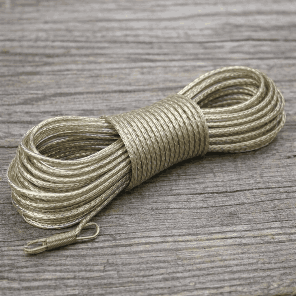 PVC Clothes Line 20M With Hooks | Heavy Duty Galvanized Steel Core Laundry Wet Rope | Durable PVC Coated Clothesline Wire