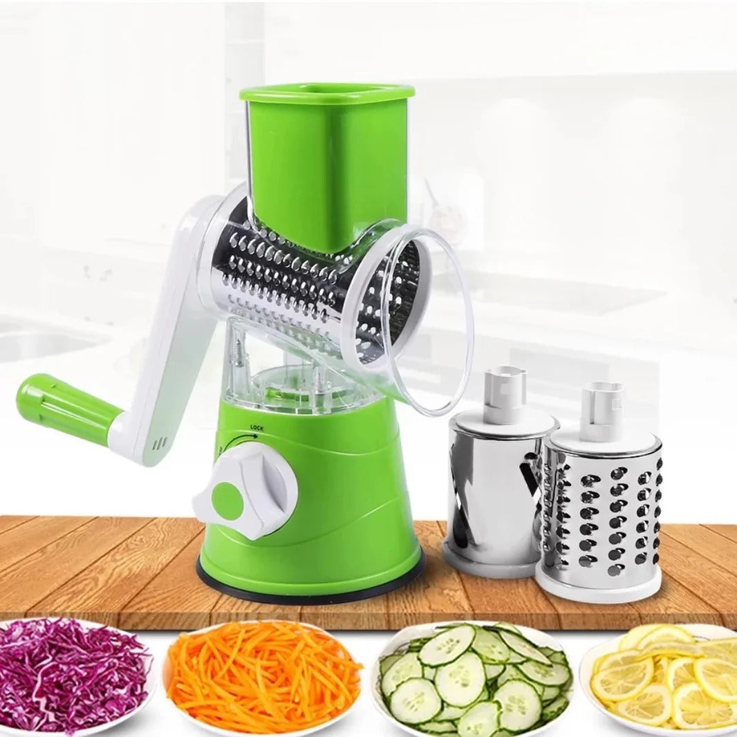 Exclusive Manual 3‑in‑1 Vegetable Cutter & Drum Grater