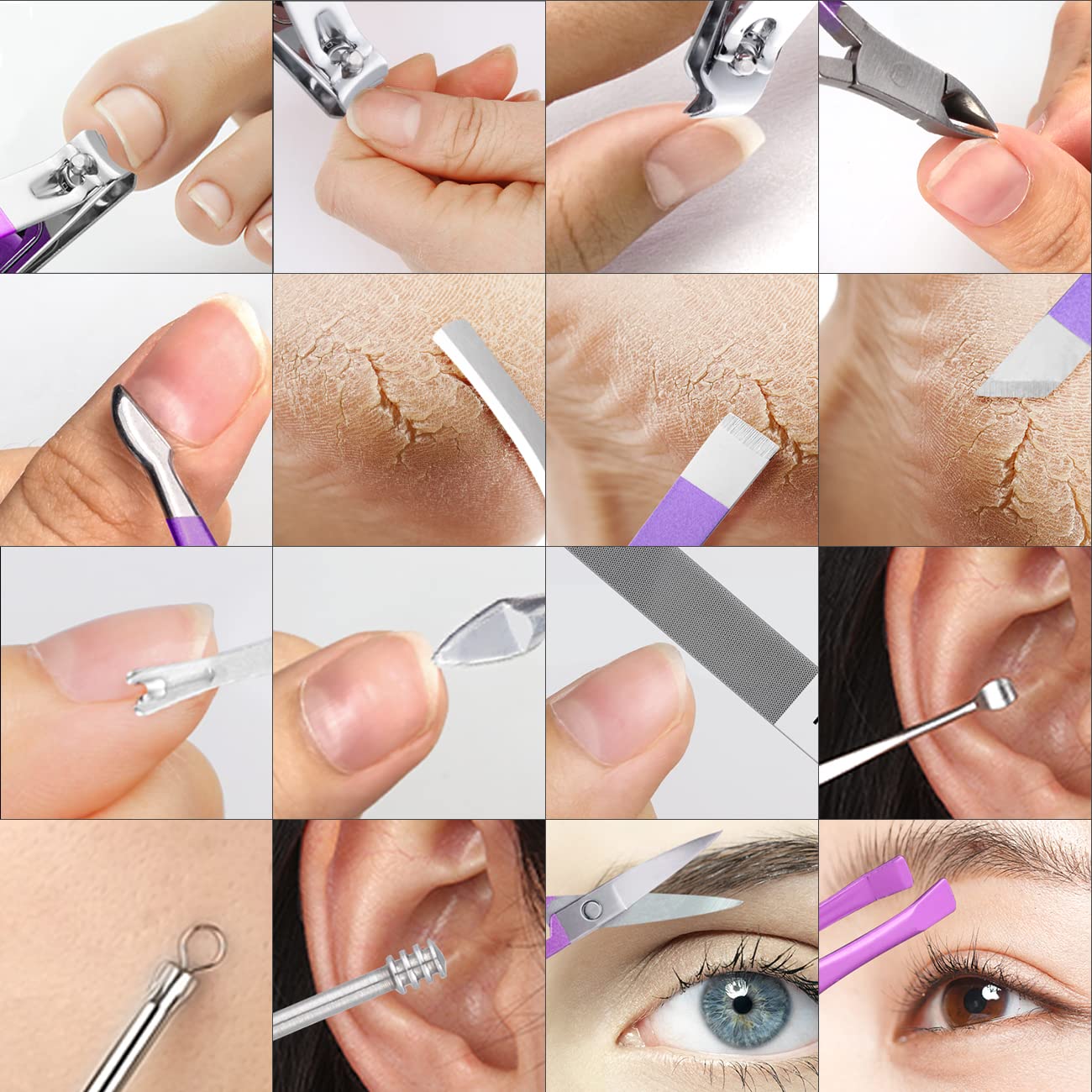 16-in-1 Stainless Steel Nail Care Kit �Manicure & Pedicure Tool Set (Random Color)