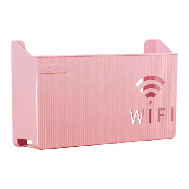 Router Storage Box Wall-mounted Plastic Cable Power Bracket Box Home Decoration Wireless Router Wifi Decoration, Set-top Box Rack( random color )