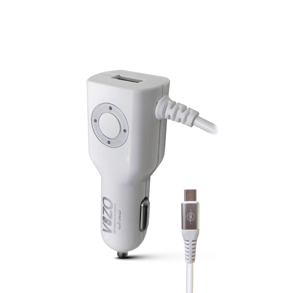 Diamond Car Charger with Built-in Micro Cable &amp; LED Light | Car Charger - Micro Cable Charger