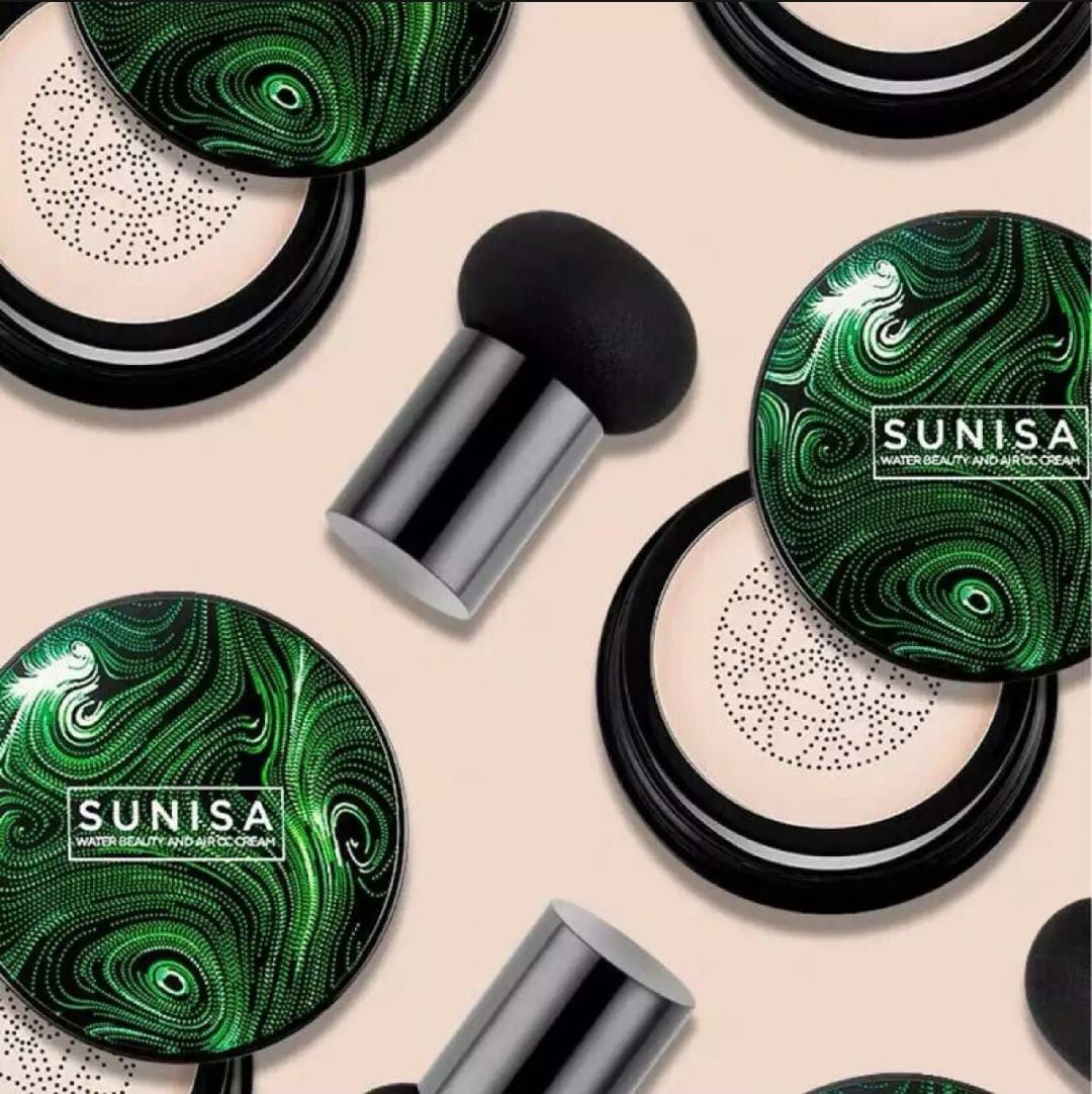 Sunisa Foundation Base 20g Waterproof Mushroom Head Air Cushion BB Cream Nude Liquid Foundations  (with yanqina 36H liner )