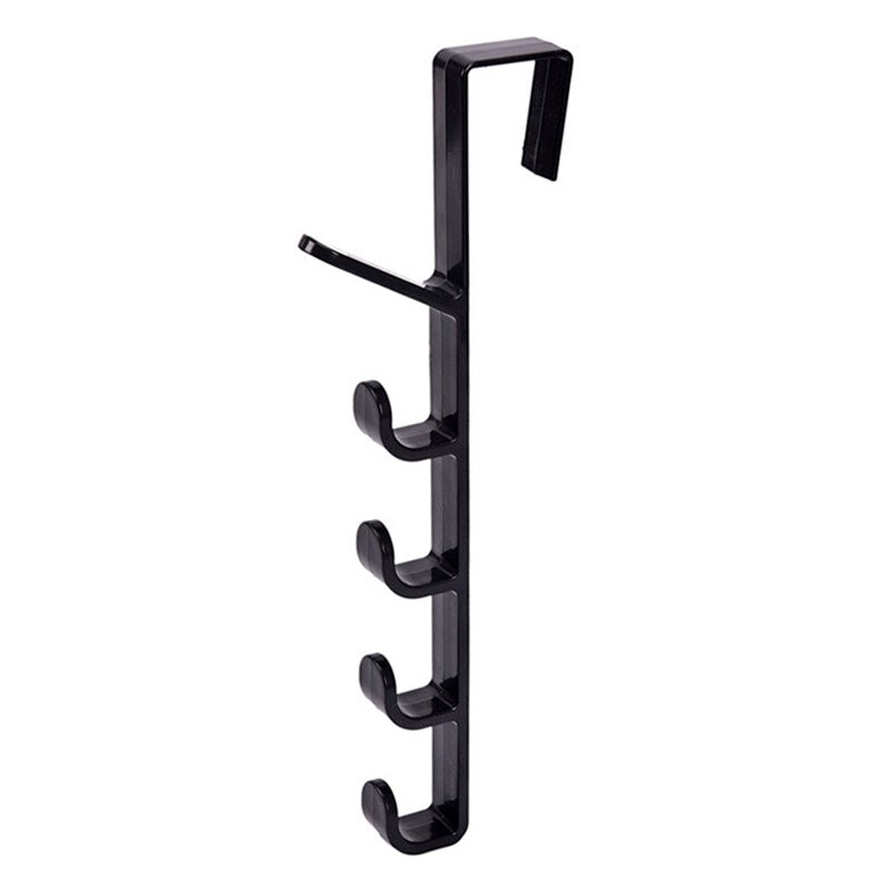 5 Level Over Door Hook for Hanging Coat Hangers, Hats, Purses, Backpacks, Purses, Jackets and Other Items. (1 Piece) / Over The Door Hanger Hook Clothes Storage Holder Multipurpose Towel Hanging Rack ( Plastic)