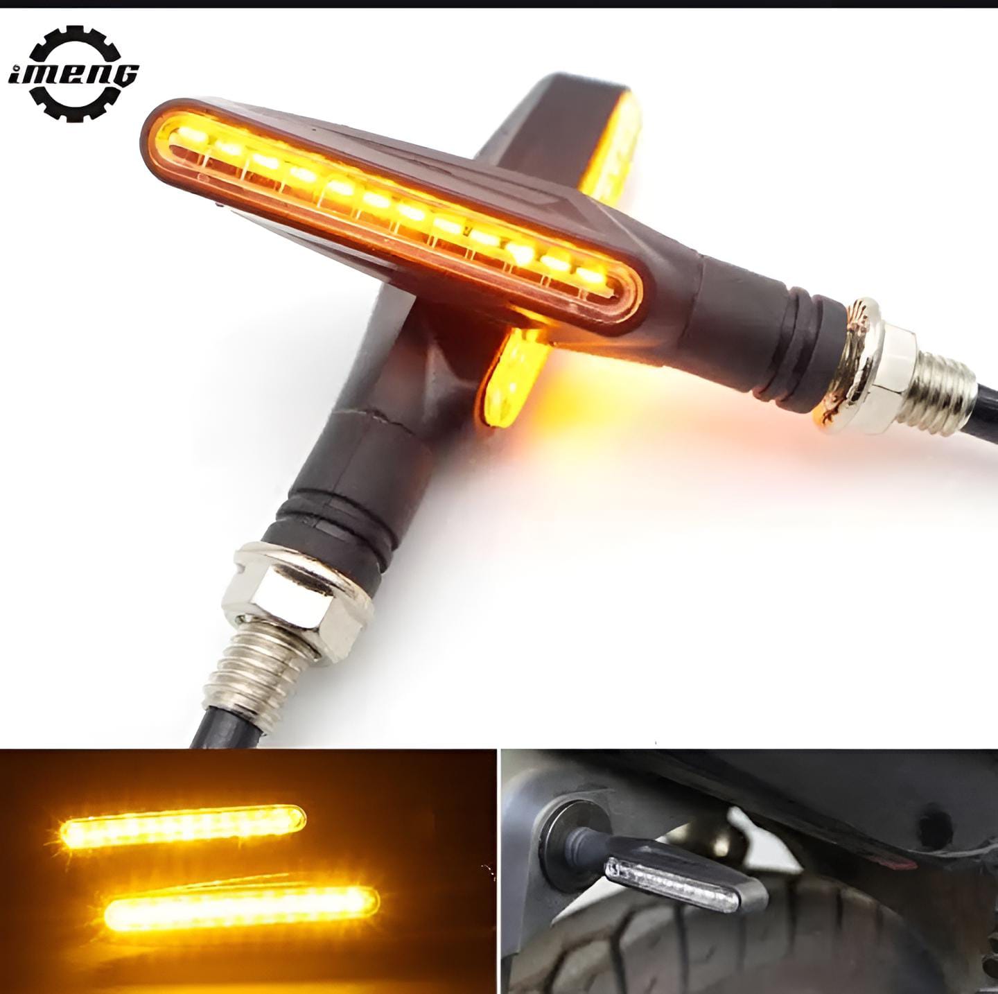 Pack of 2 pair(4pcs) - Audi Flow Style Led Motorcycle Turn Signals Indicator Amber Light