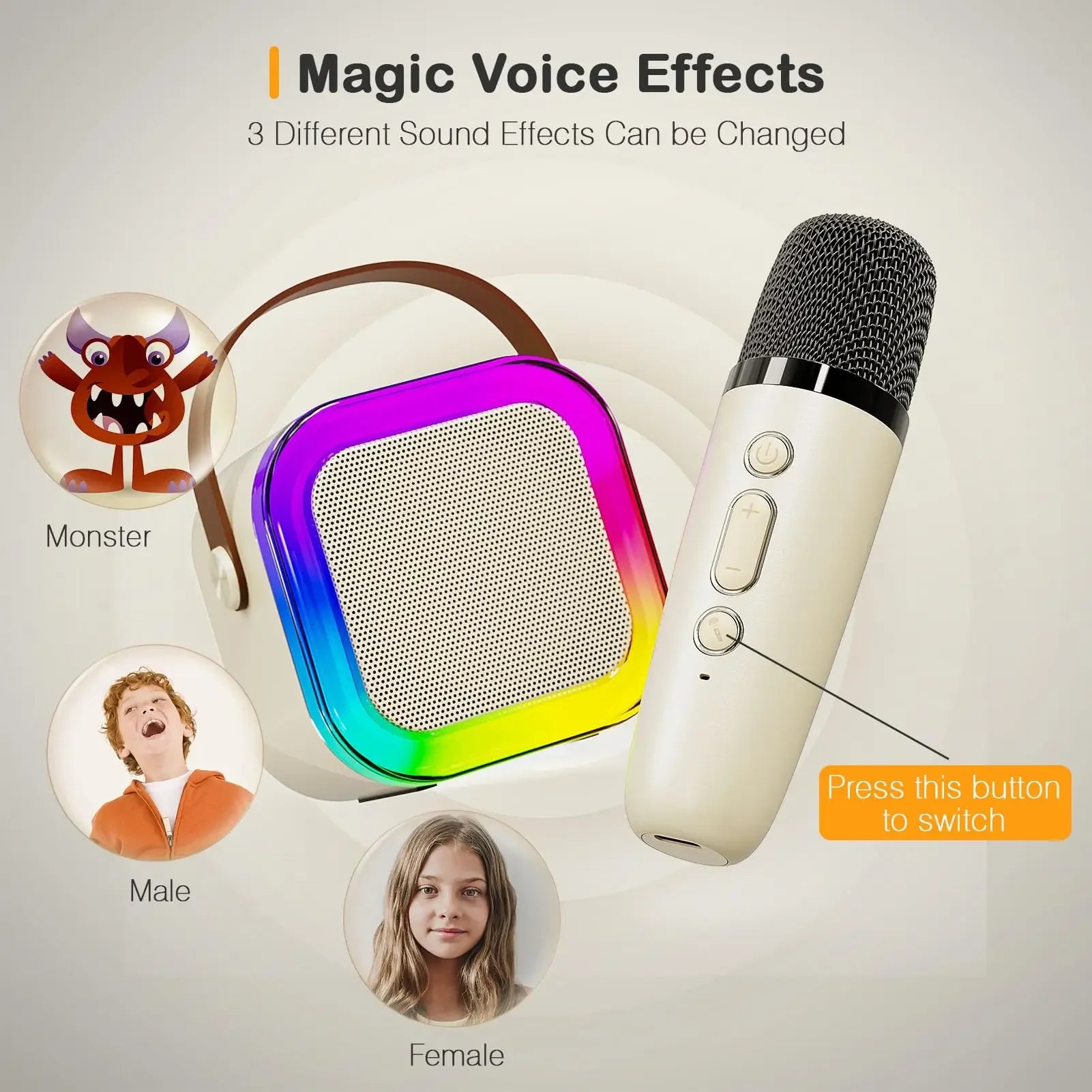 Mini Portable Karaoke Bluetooth Speaker with 2  Mike Audio Integrated Microphone Home Karaoke Wireless Bluetooth Speaker(Random Color)