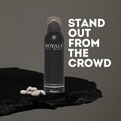 Rasasi Deo Royale Black Colour, 200 ml ( Original )
