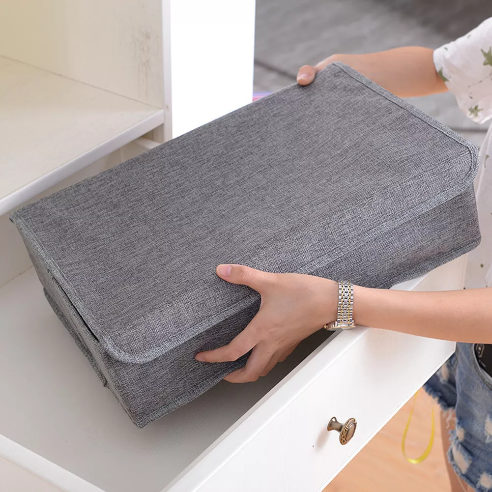 Socks Organizer | Drawer Organizer Divider Underwear Organizer, 24 Cell Collapsible Closet Cabinet Organizer Underwear Storage Boxes (Grey color)