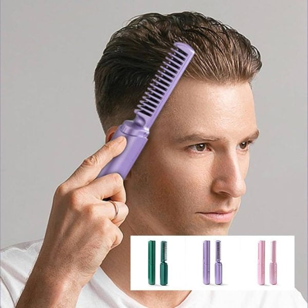 2-in-1 Hair Styling Brush, Straightener, Curler Comb – photo 4