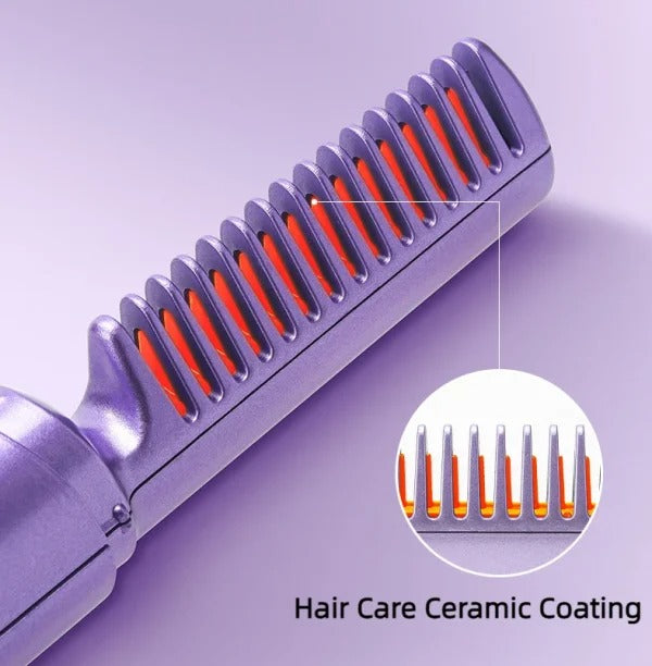 2-in-1 Hair Styling Brush, Straightener, Curler Comb – photo 2