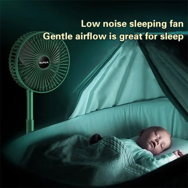 Telescopic Folding Fan Summer Silent Desktop Retractable Fan for Office Bedroom School USB Ventilator (Electric Usb Operated) (random color)