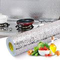 Self-Adhesive Kitchen Oil-Proof Sticker Roll | Waterproof Aluminium Foil Sheet | DIY Wallpaper 45?150cm