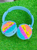 Cute Pop It Wireless Bluetooth Headphones Foldable Headset With Memory Card Support Wired And Wireless Modes Durable Quality Comfortable Use - Without Box(Random Color)