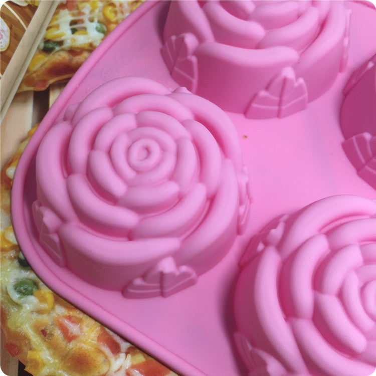 Pink Rose Silicone Cake Mould for Baking