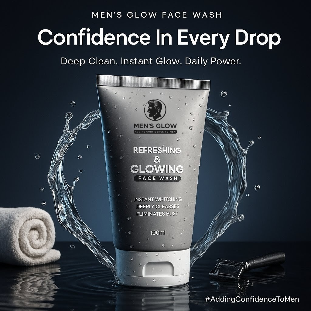 Men's Glow Facewash Bundle �Facewash + Whitening Cream Combo Set