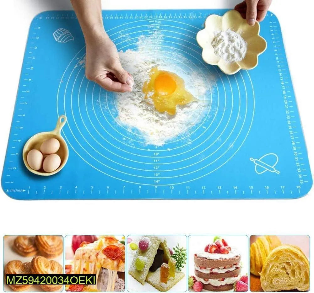 Blue Silicone Dough Mat for Baking & Cooking