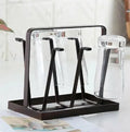 Black Metal Glass Holder for Kitchen & Office